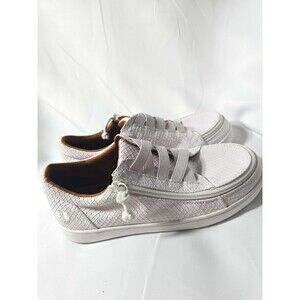 BILLY Gore Low Women's White Low Top Zip Sneakers Faux Snakeskin BW21120-100